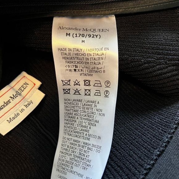 Alexander McQueen Black Ribbed Knit Sleeveless V-Neck Peplum Top Size M - Picture 2 of 6